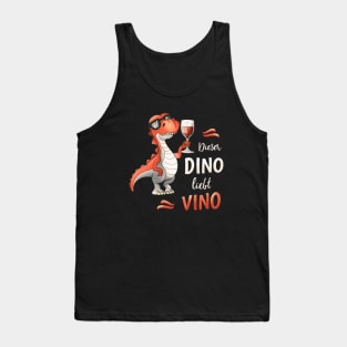 Dieser Dino Liebt Vino Weinliebhaber Tank Top